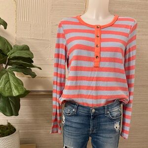 Splendid | Long Sleeve Henley Linen Cotton Blend Vacay Outfit Summer Layer